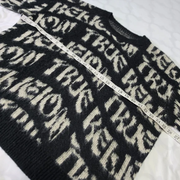 True Religion Monogram Fuzzy Sweater Size Large